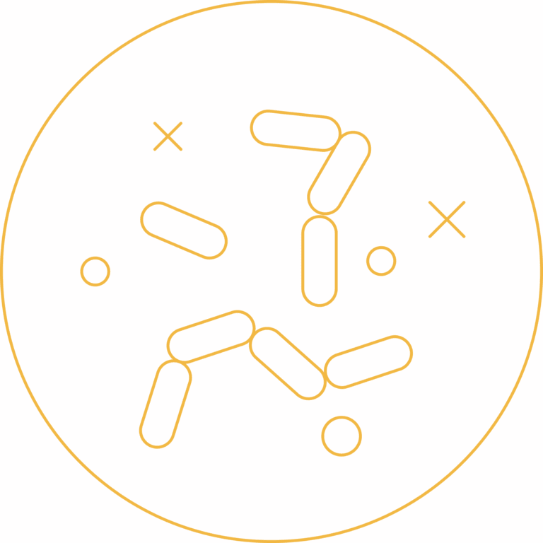 Icon of bacteria representing bacterial infection