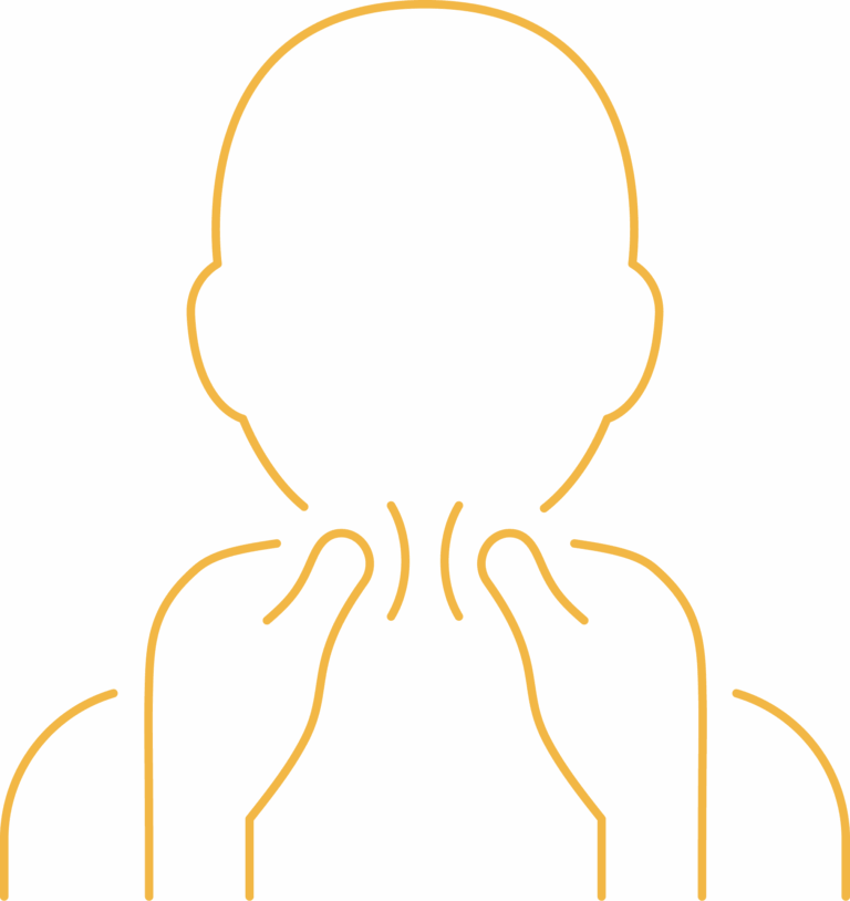 Icon of hands treating a person’s neck