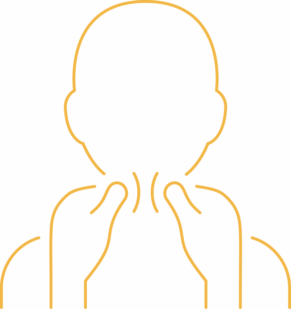 Icon of hands treating a person’s neck
