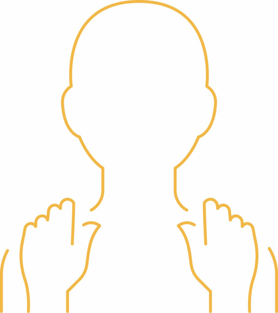 Icon of hands massaging a person’s shoulders