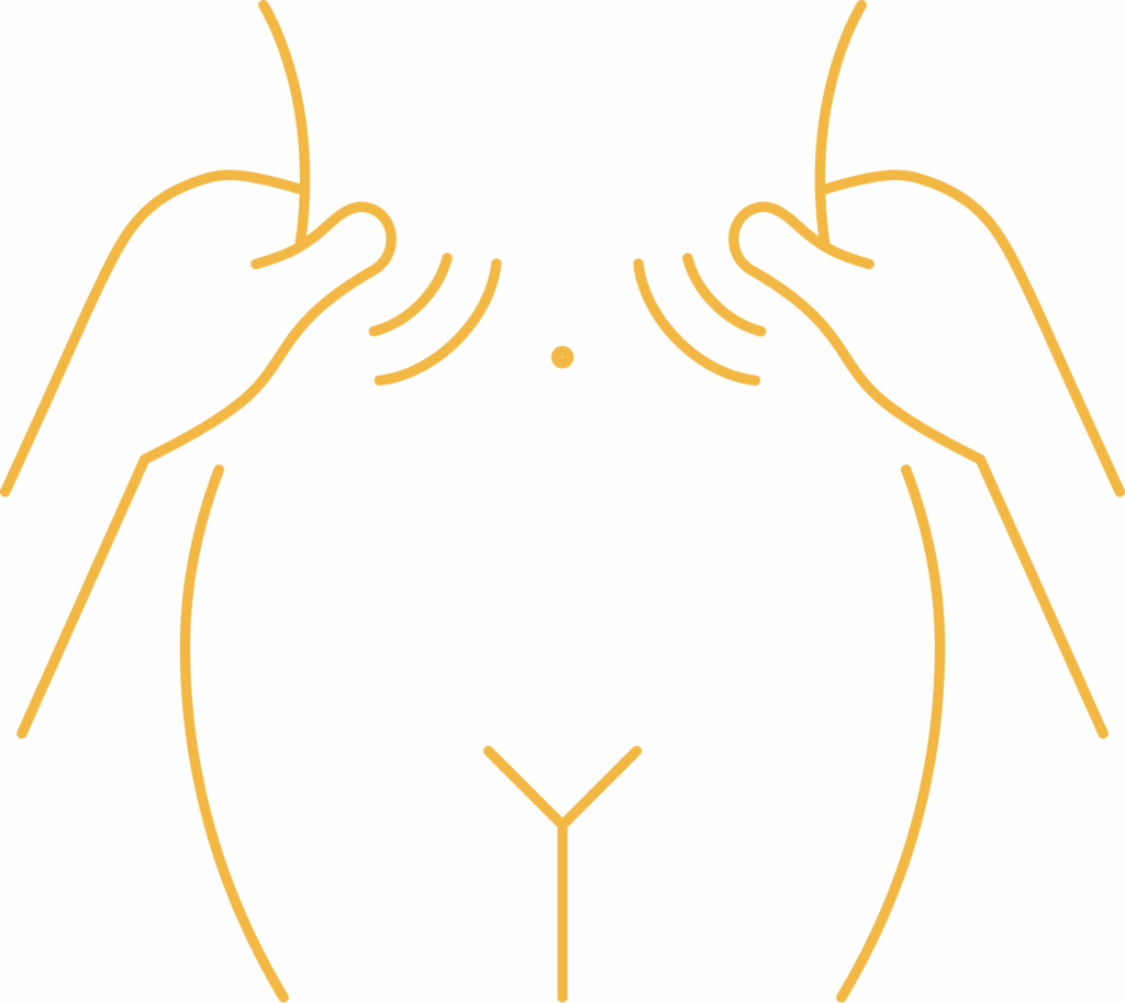 Icon of hands pinching the waist to show body fat