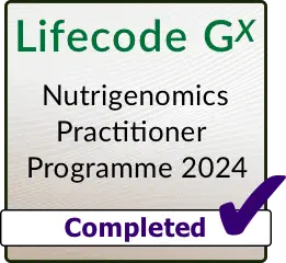 Lifecode Gx Nutrigenomics Practitioner Programme completed by Gail Sumner in 2024